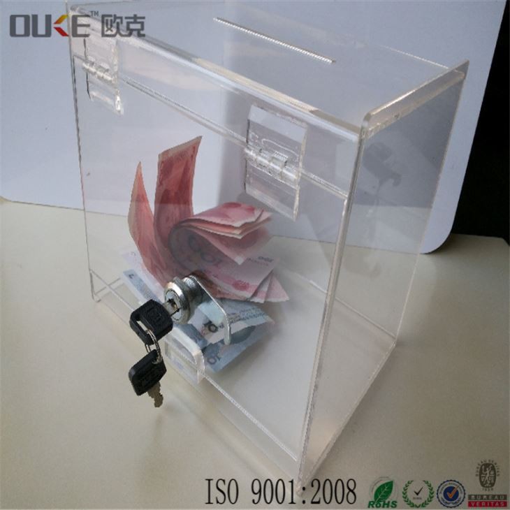 Good Quality Large Clear Acrylic Ballot Box Donation Box With Lid