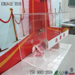 Hecho en China Nuevas cajas de la urna de acrílico grandes del diseño con la cerradura
