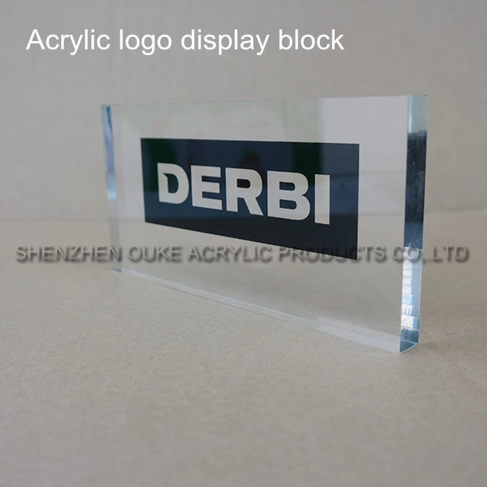 Clear Acrylic Display Print Engraved Logo Block