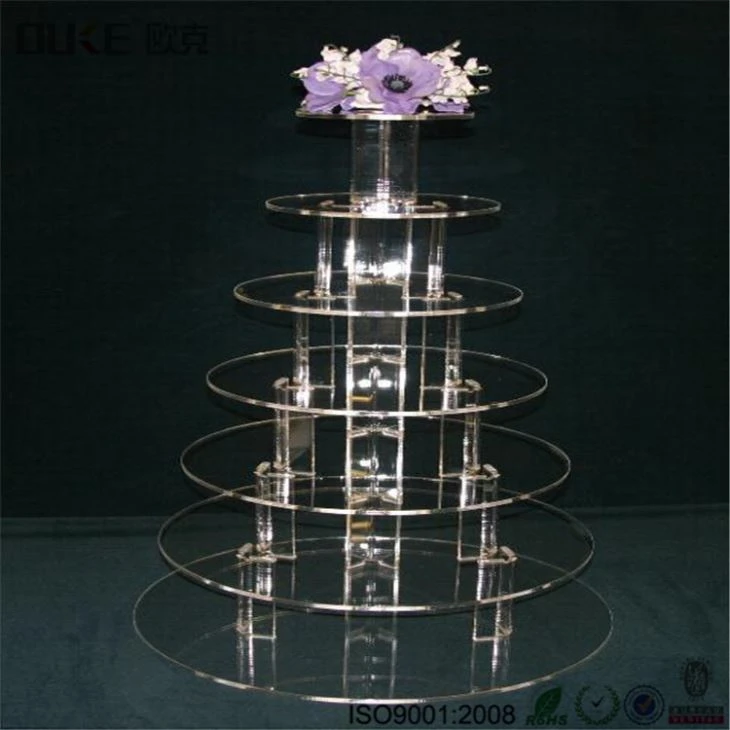 Elegant Crystal 6 Tiers Perspex Cake Stand Acrylic Cupcake Stands