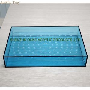 Cuadrado de acrílico a granel buen Material servir bandejas hielo bandeja de servicio