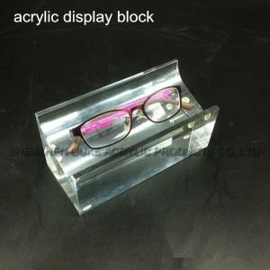 Acrílico transparente de alta calidad gafas de exhibición cubo de acrílico sólido bloque/clear