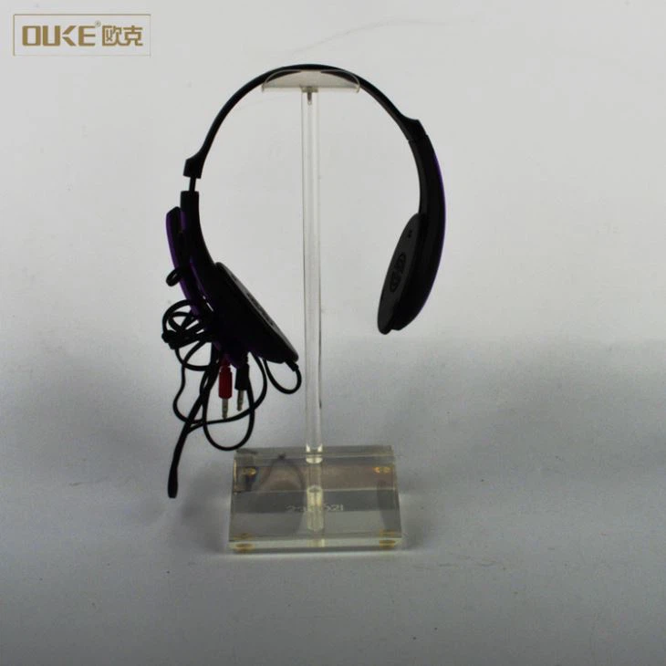 Soporte de exhibición de acrílico de alta calidad de la T-forma de los auriculares