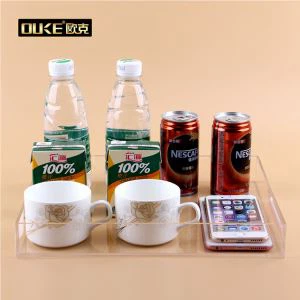 Claro que sirve alimentos bandeja de acrílico
