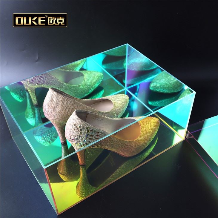 Custom Rainbow Acrylic Shoe Box Multi-function Acrylic Organizer Box