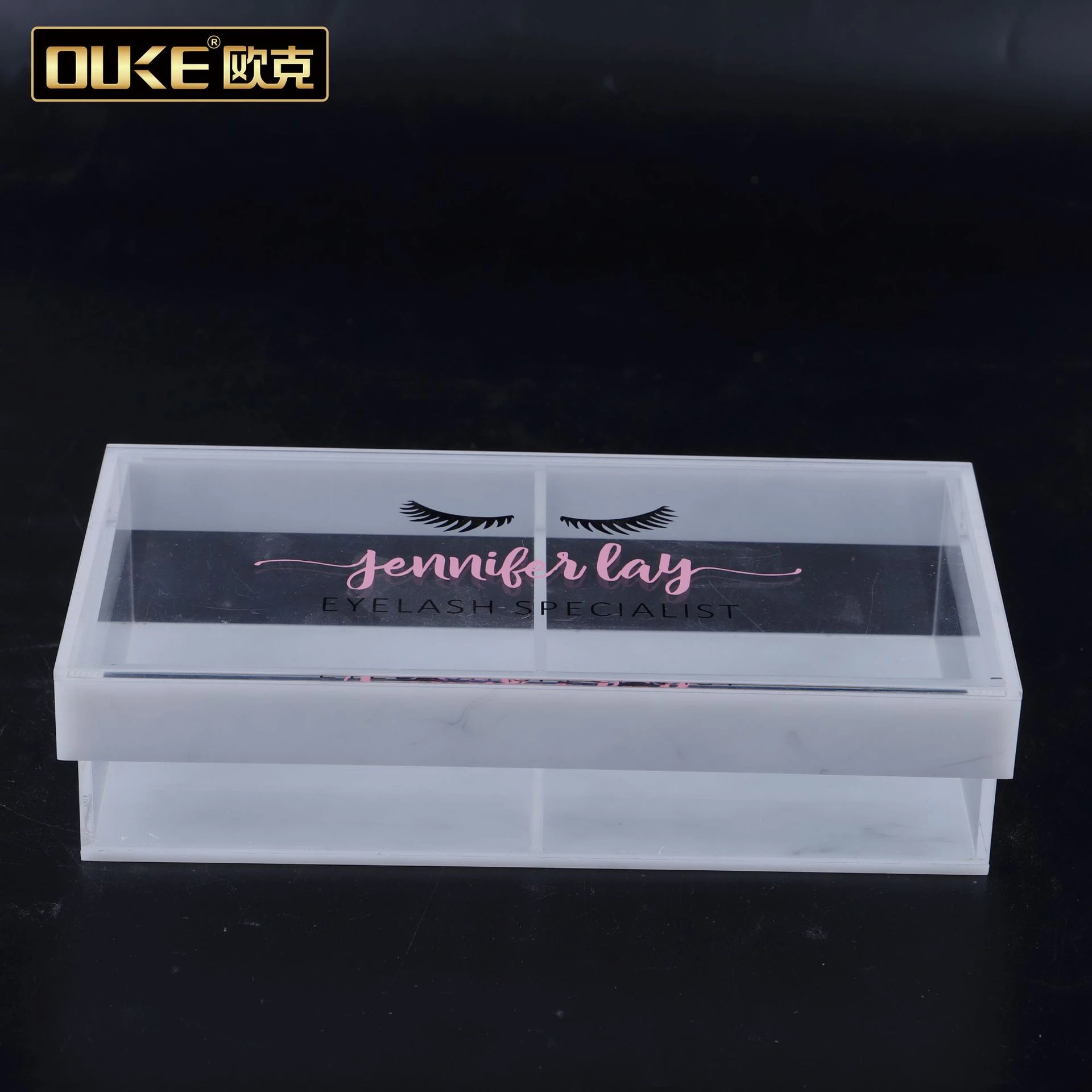 Caja de almacenamiento de cosméticos de maquillaje acrílico funcional